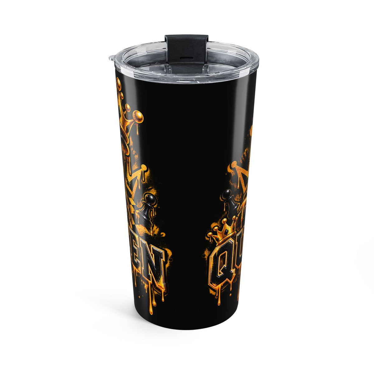 20oz Black & Gold Gothic Queen Chess Tumbler