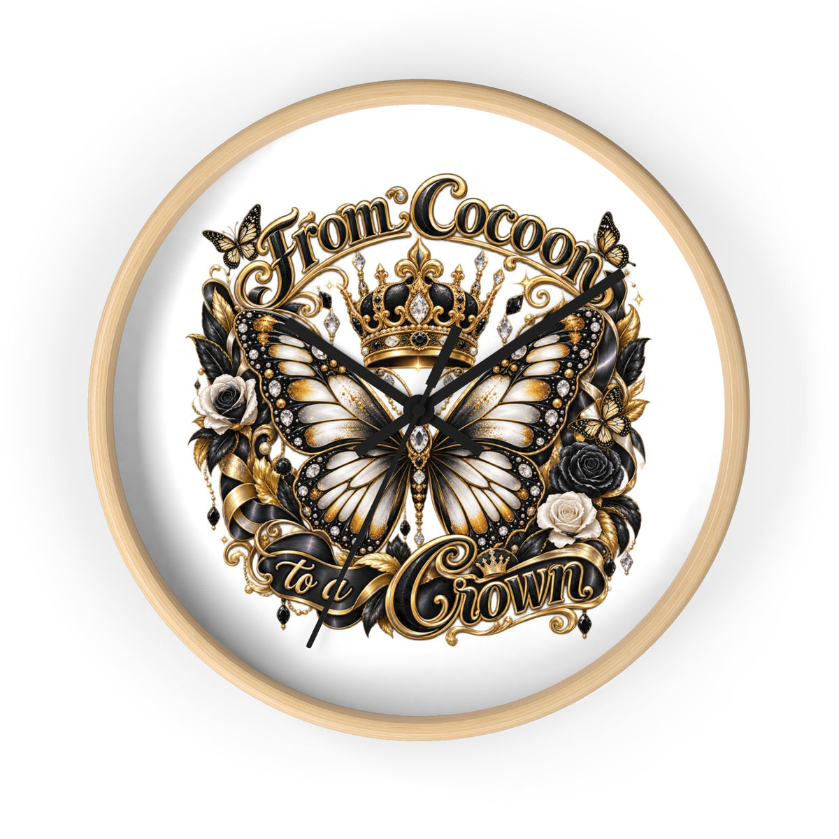 From Cocoon to Crown Butterfly Wall Clock