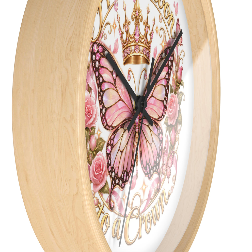 From Cocoon to Crown Butterfly Wall Clock