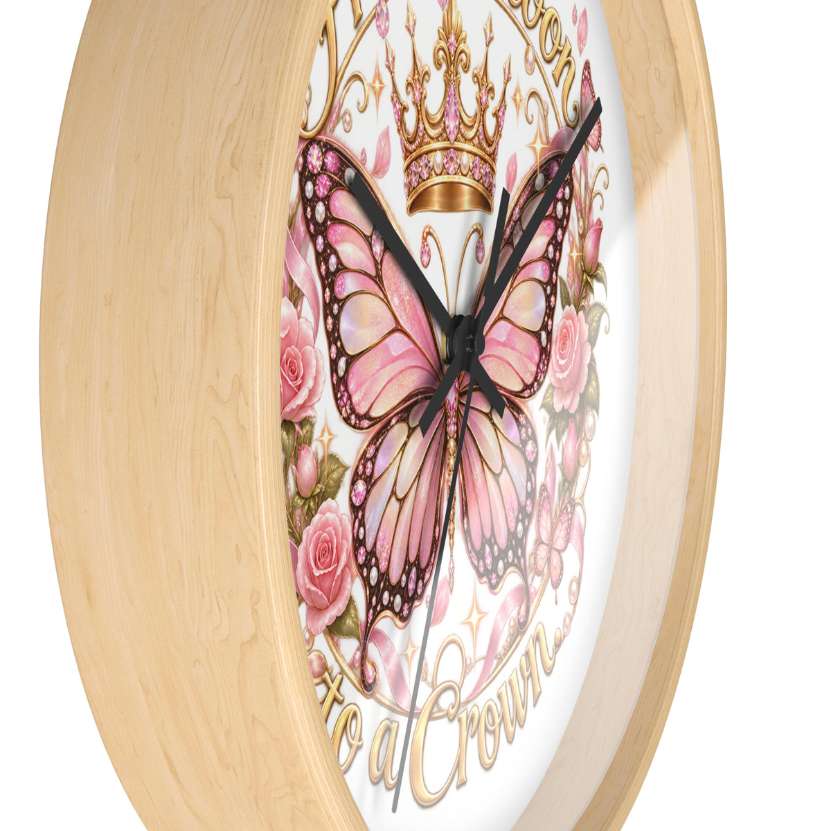 From Cocoon to Crown Butterfly Wall Clock