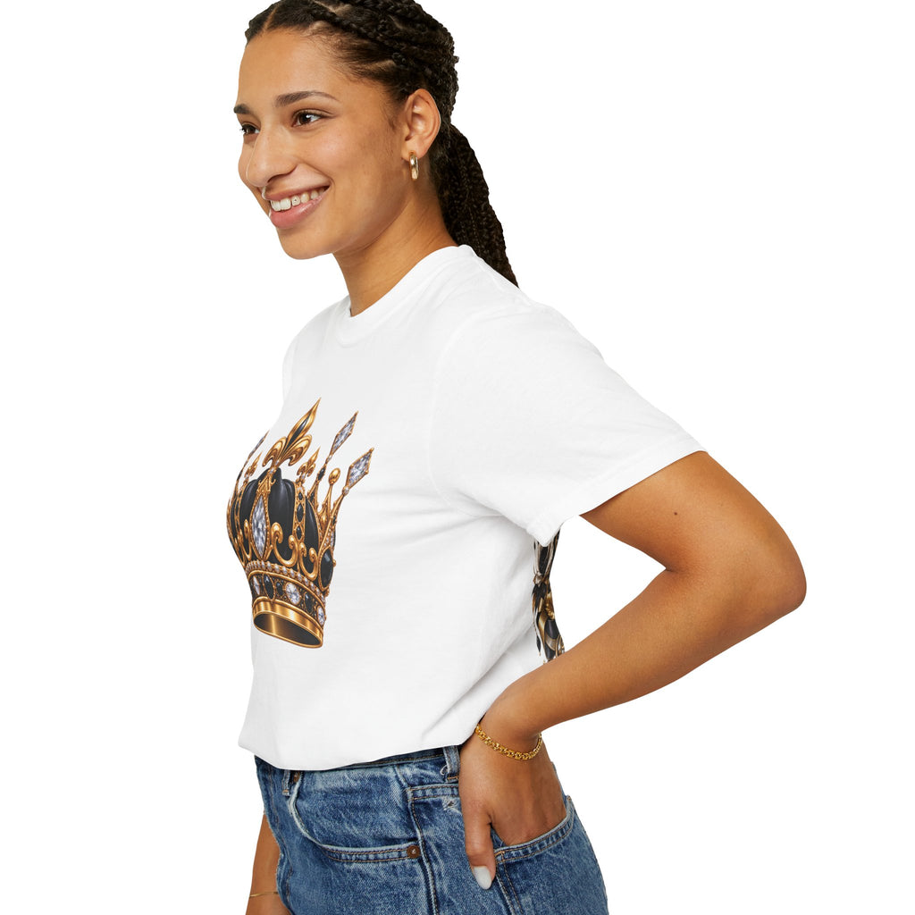 A 100% pre-shrunk, ring-spun US cotton for lasting  "From Cocoons to a Crown" Butterfly Royalty T-Shirt