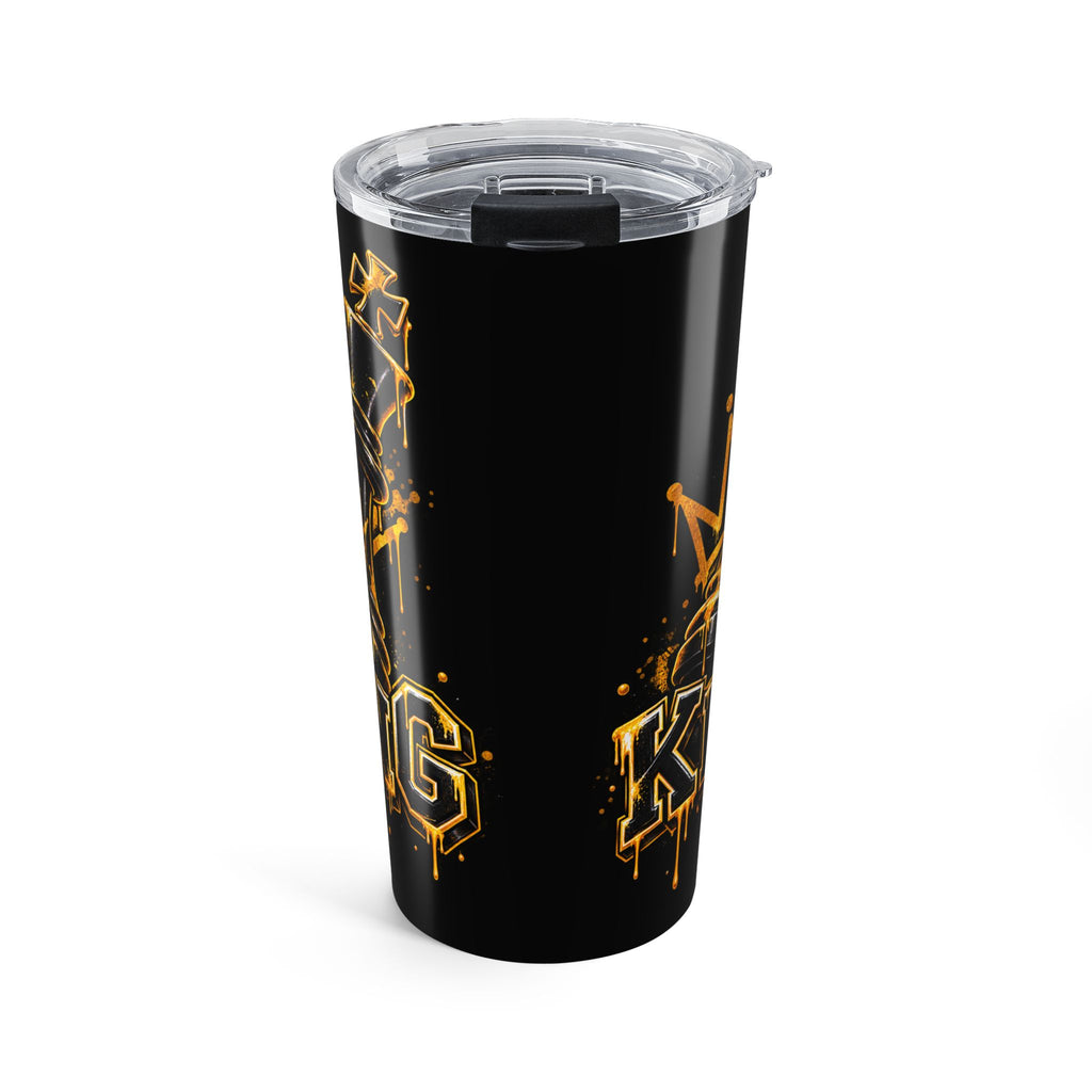 20oz Black and Gold Chess King Sports Tumbler