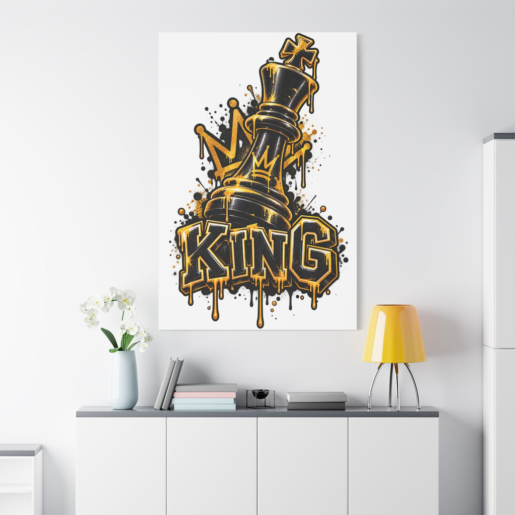 King Chess Piece Matte Canvas Wall Art