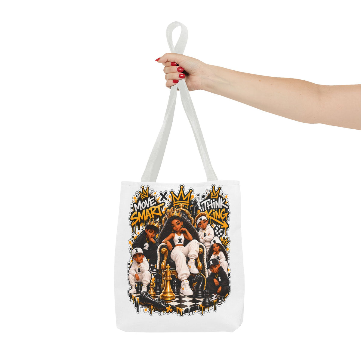 Chess Queen “Move Smart, Think King” Tote Bag