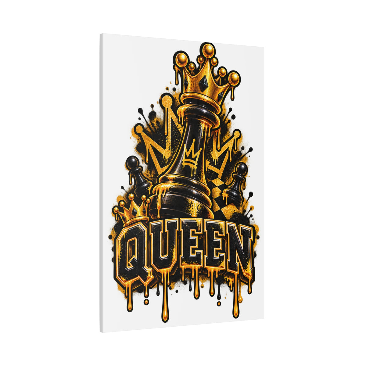 Queen Crown Graffiti Matte Canvas Wall Art