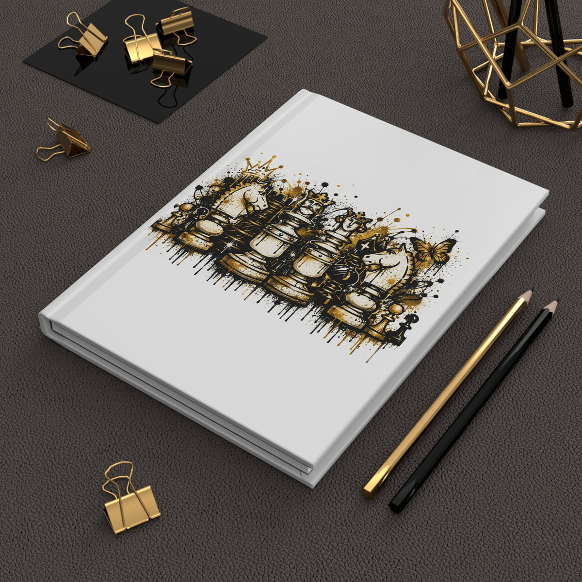 Chess Pieces Hardcover Journal