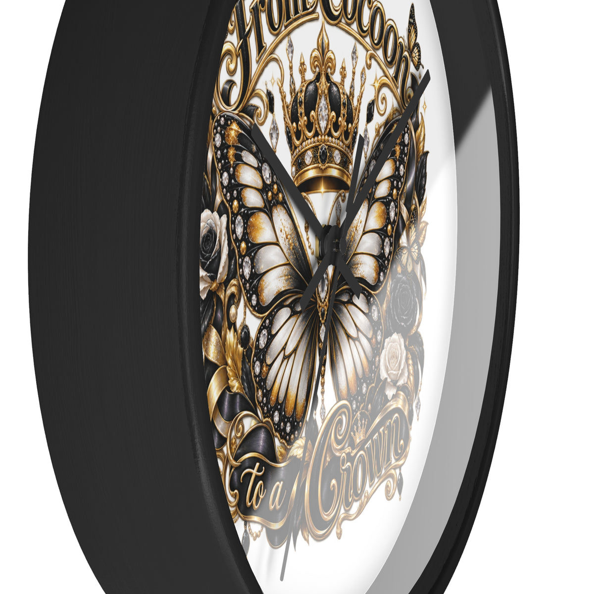 From Cocoon to Crown Butterfly Wall Clock