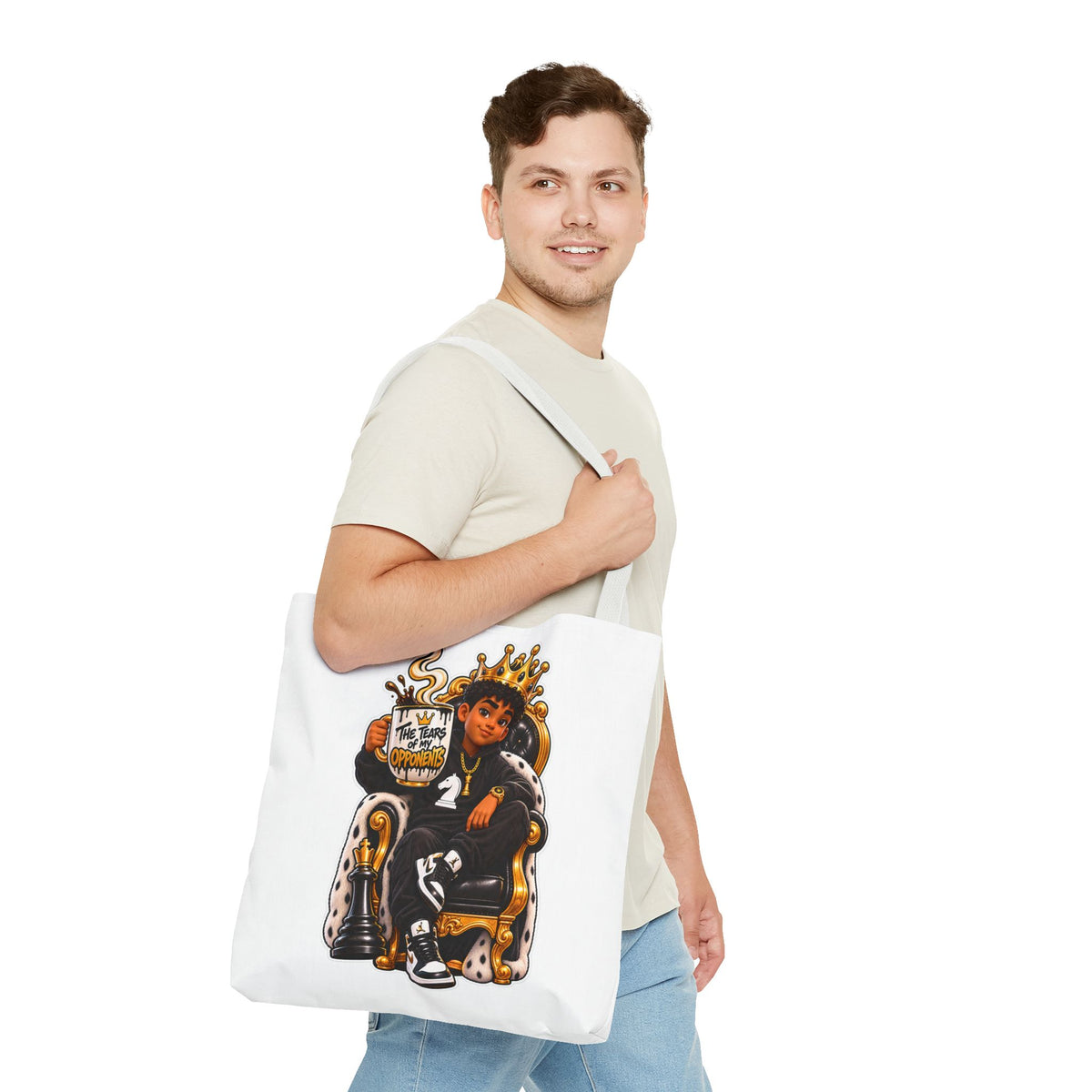 Chess King & Pieces All-Over Print Tote Bag
