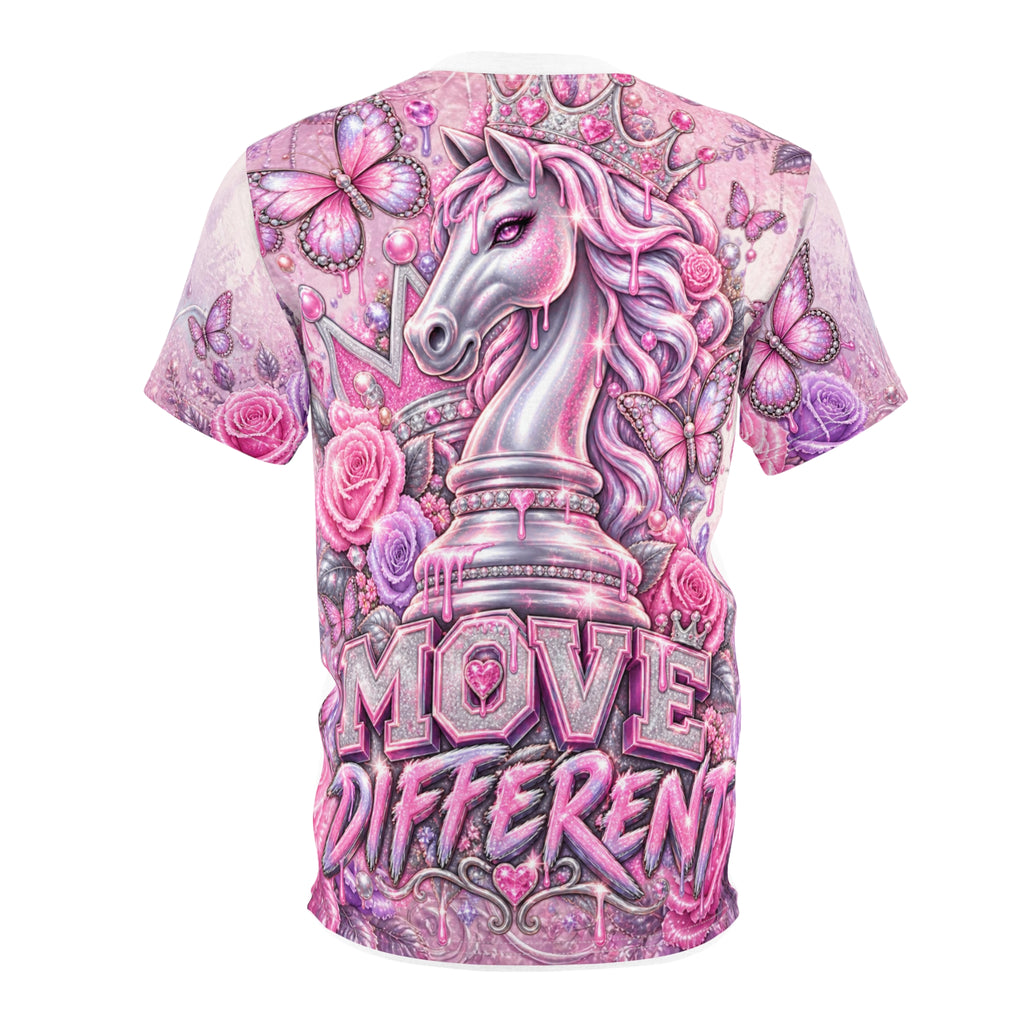 Move Different Pink Chess Knight Unicorn T-Shirt