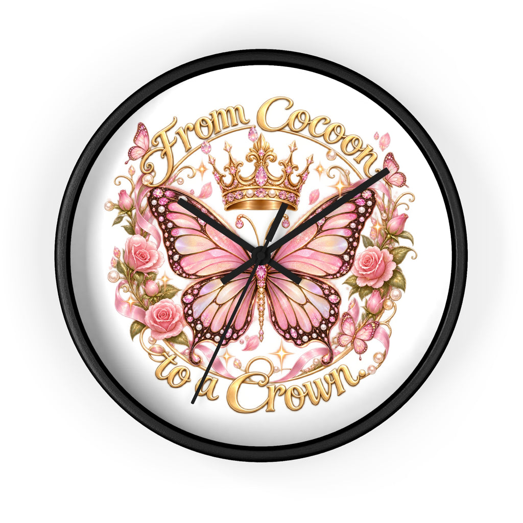 From Cocoon to Crown Butterfly Wall Clock