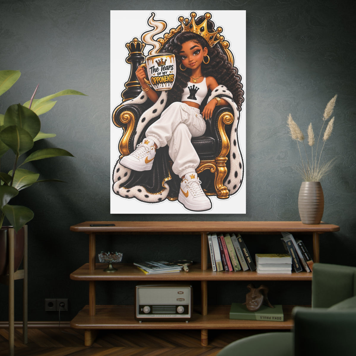 The Queen of Everything Royal Woman Matte Canvas Wall Art