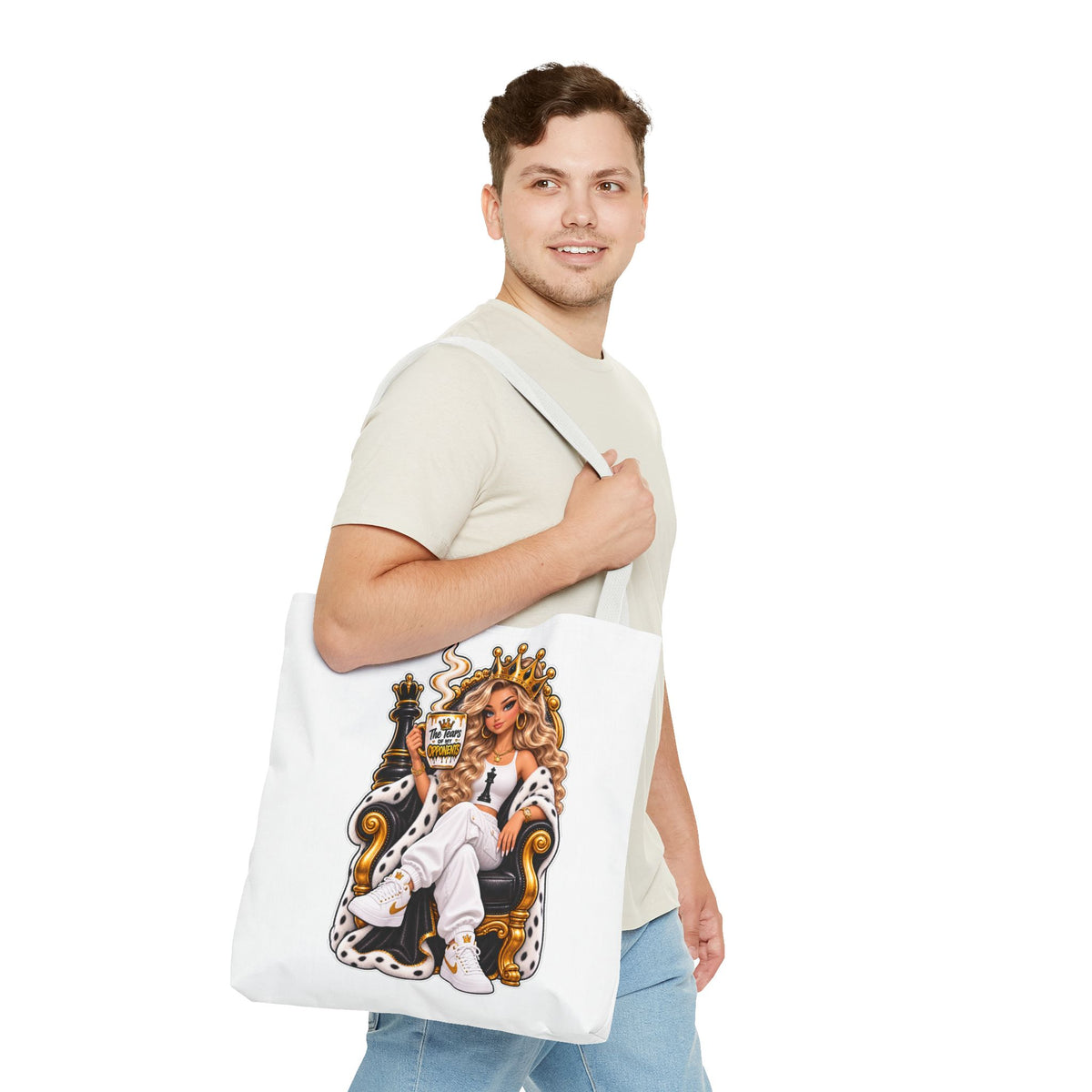 Chess Queen and Pieces Tote Bag