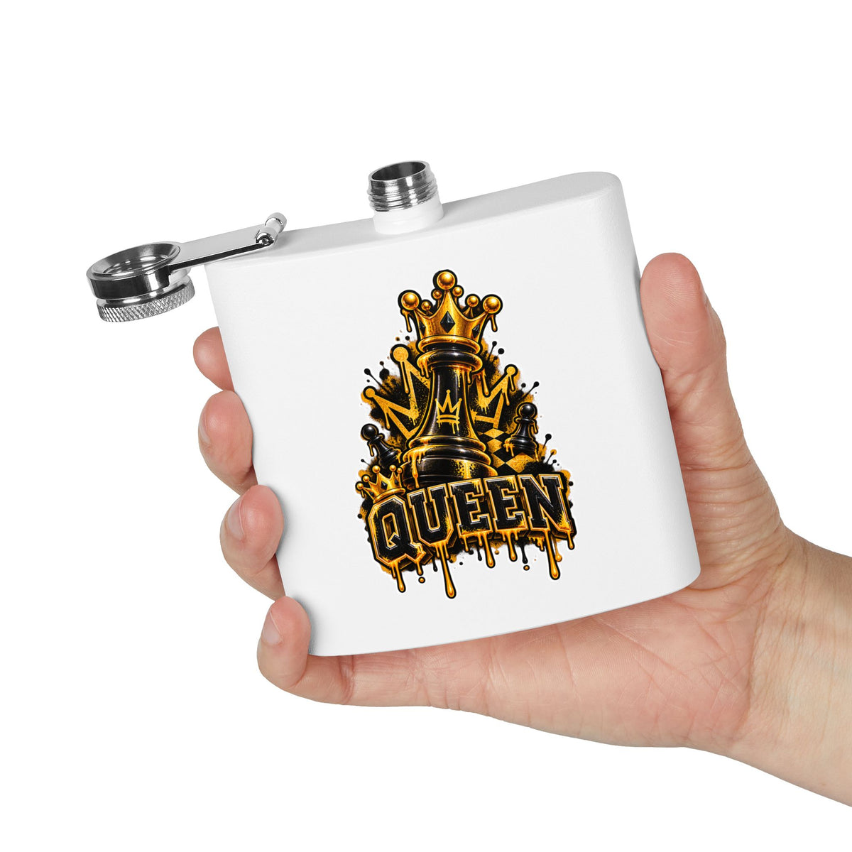 Queen Crown 6oz Stainless Steel Flask