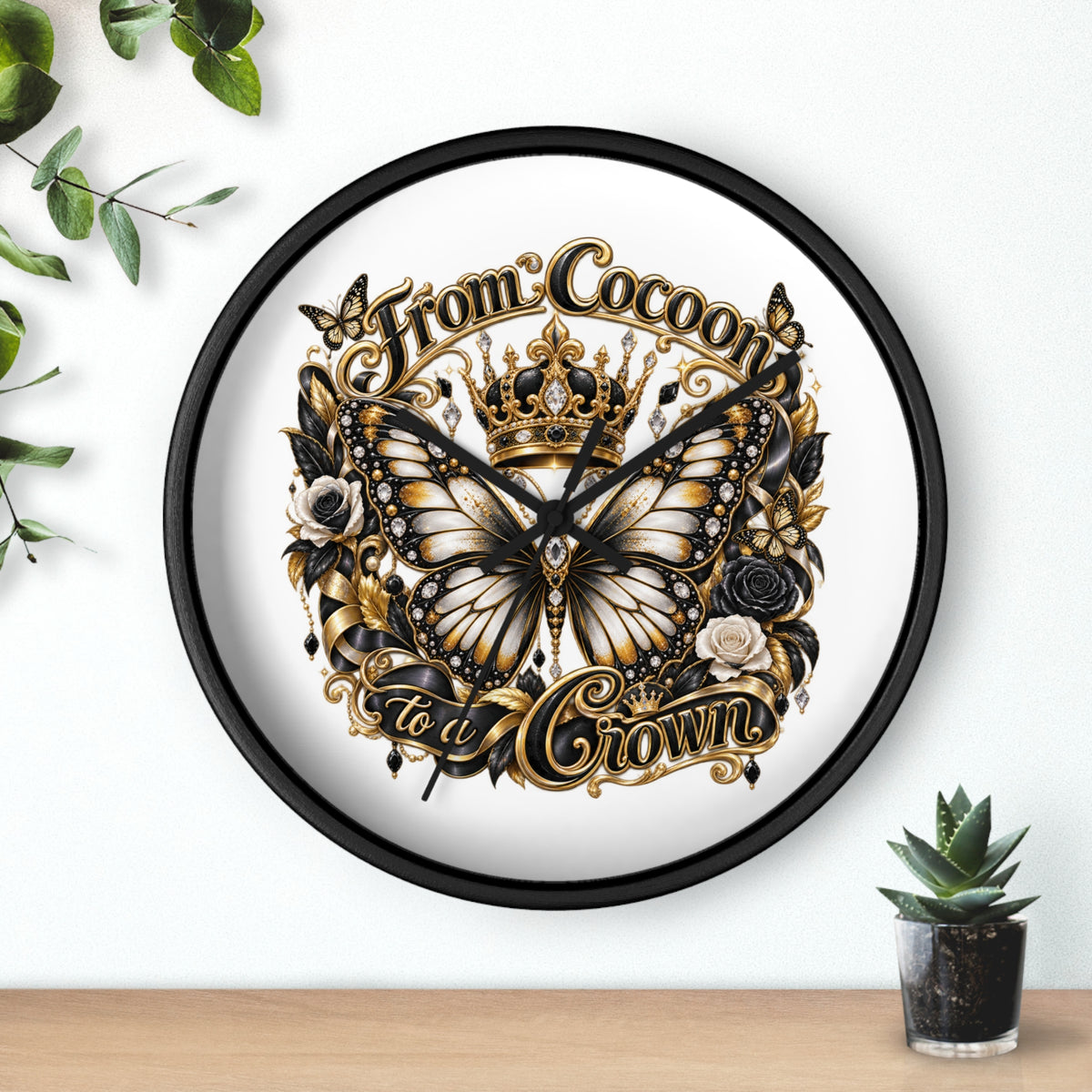 From Cocoon to Crown Butterfly Wall Clock