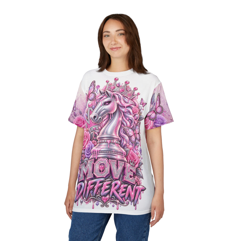 Move Different Pink Chess Knight Unicorn T-Shirt