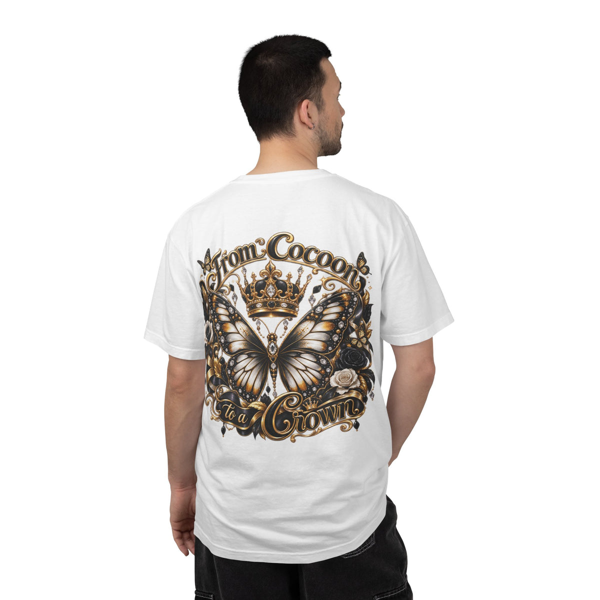 A 100% Cotton Crown and Chess Pieces Graphic T-Shirt
