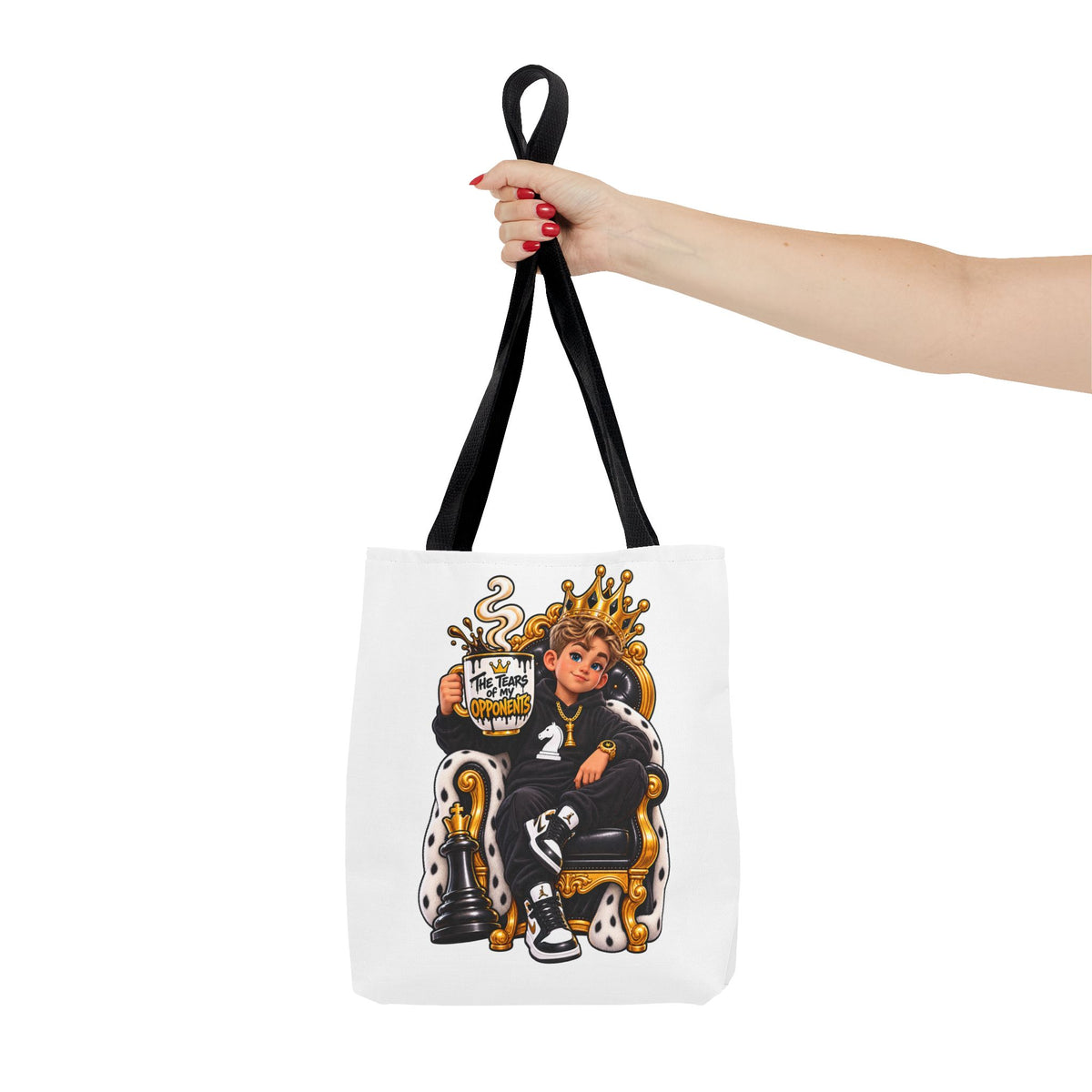 Chess King & Colorful Chess Pieces AOP Tote Bag