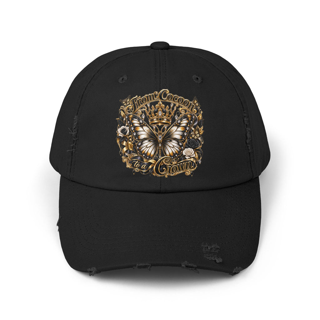 Royal Butterfly Crown Distressed Cap