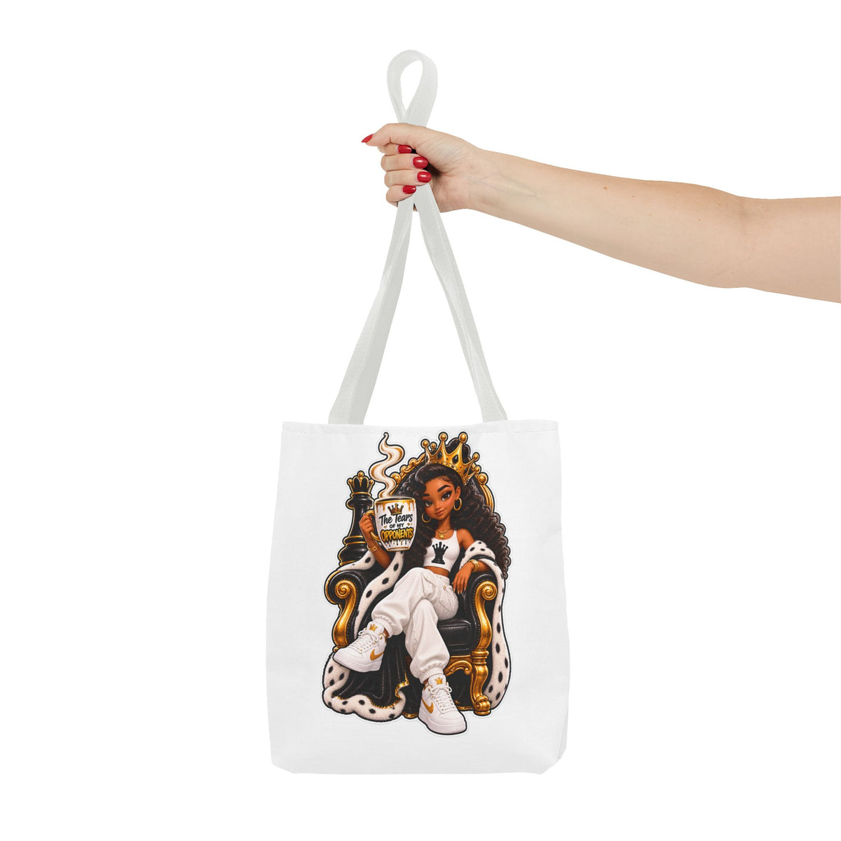 Royal Chess Queen & Chess Pieces Tote Bag