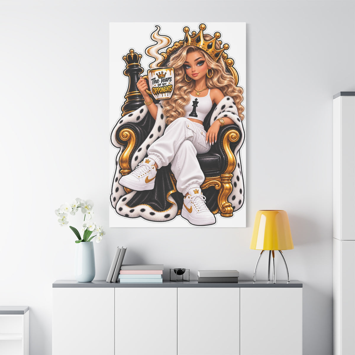 Boss Queen Chess-Themed Canvas Wall Art