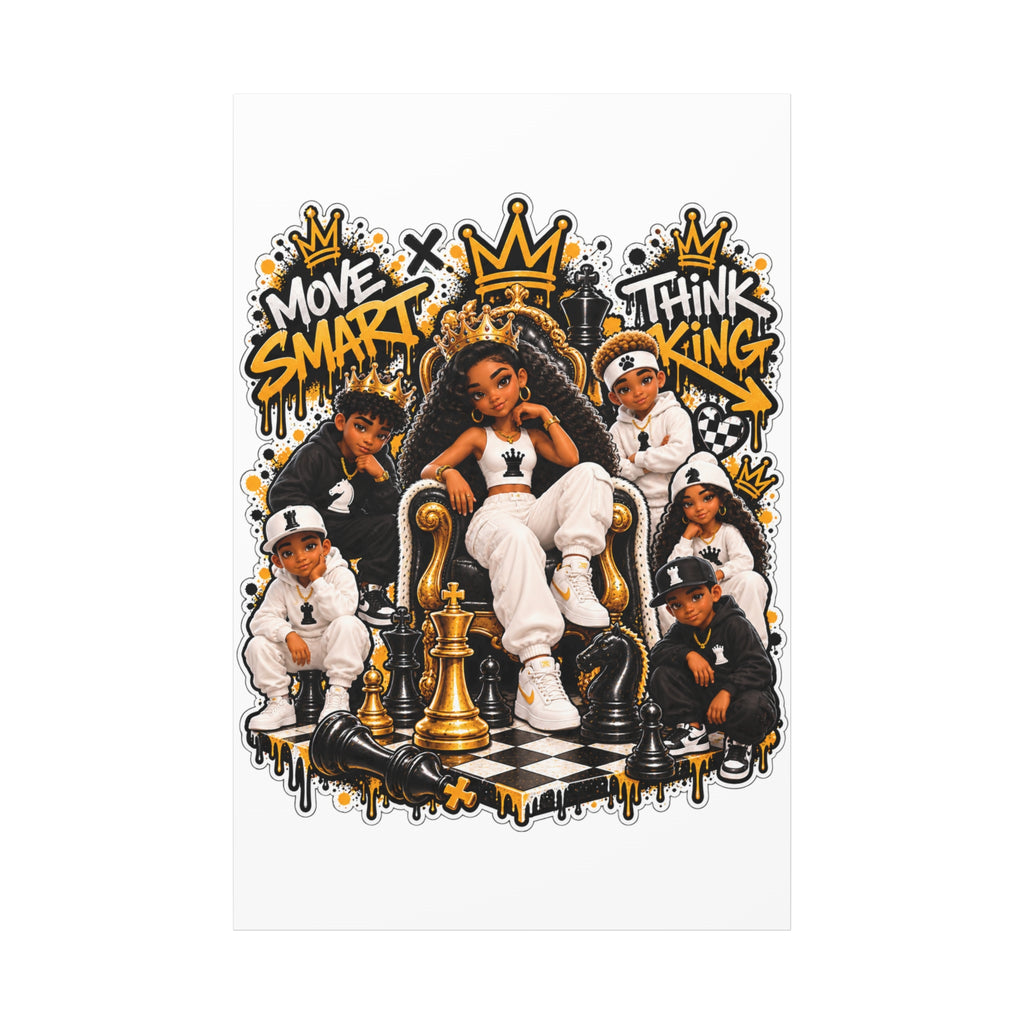 Move Smart Think King Hip Hop Canvas Wall Art