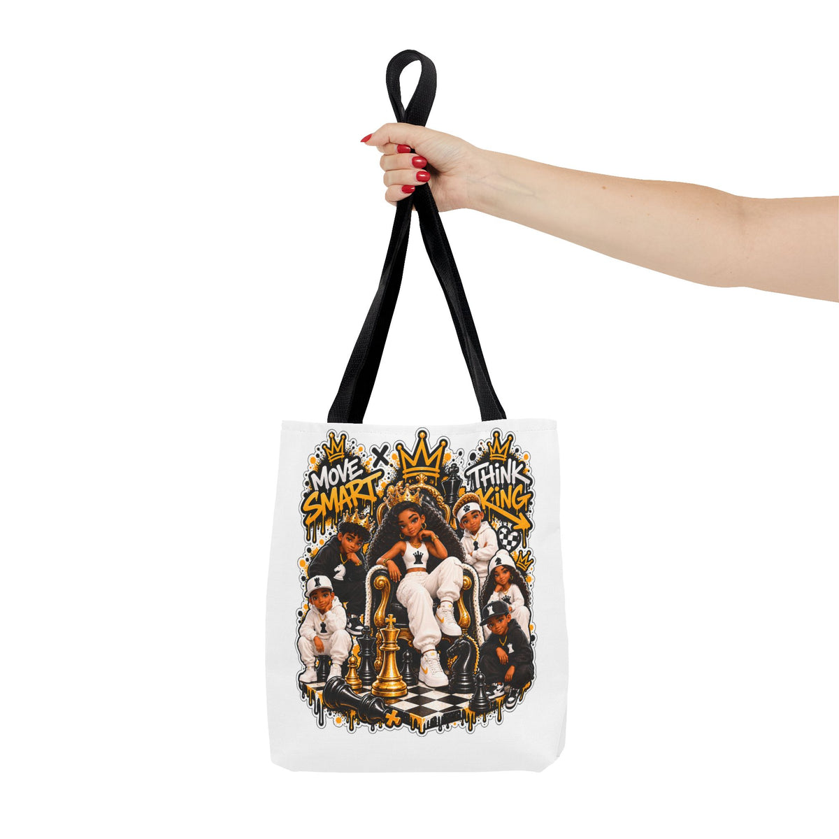 Chess Queen “Move Smart, Think King” Tote Bag