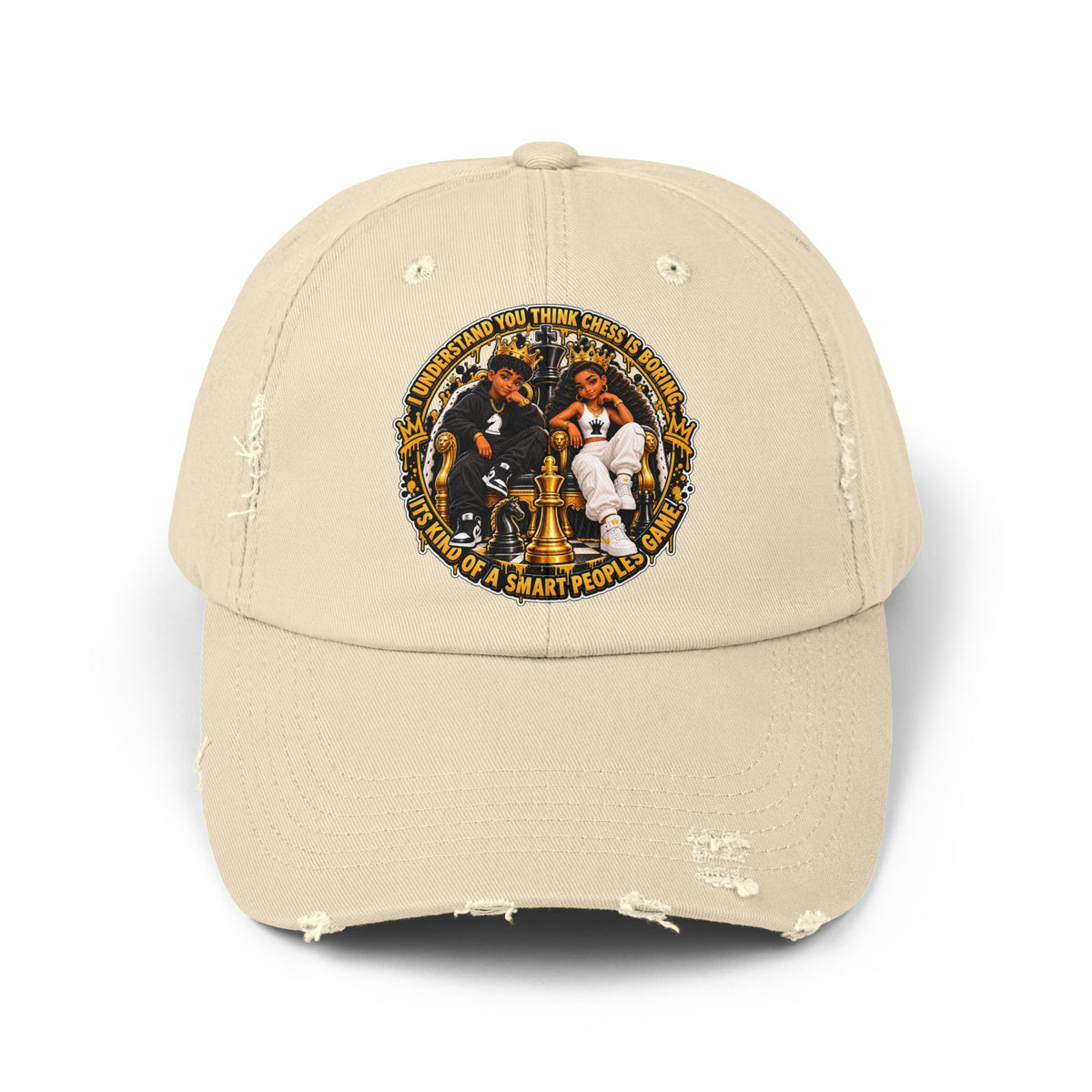 Chess King & Queen Empowerment Distressed Cap