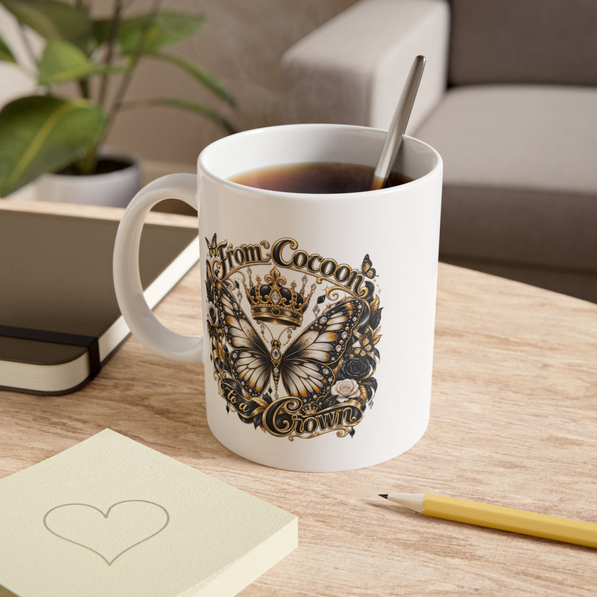 From Cocoon to a Crown Butterfly Mug